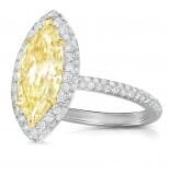 2.00 ct Yellow Diamond Marquise Cut Halo Ring