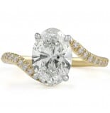 1.8 carat Lab Grown Oval Diamond 'Swoop' Engagement Ring