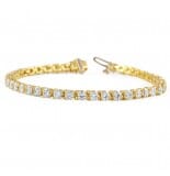 6.70 carat Lab-Grown Diamond Yellow Gold Tennis Bracelet