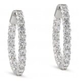 5.50 carat Round Lab Diamond Shared Prong Inside Out Hoops