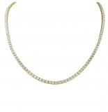 10 carat Round Lab Diamond Tennis Necklace with Chain