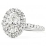 1.61 carat Oval Lab Grown Diamond Halo Engagement Ring