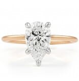 1.7 carat Pear Shape Lab Diamond Pave Prong Solitaire Ring