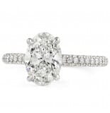1.84 carat Oval Lab Diamond Three-Row Band Engagement Ring