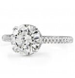 2.02 ct Round Lab Diamond Cathedral Engagement Ring