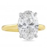 4.03 carat Oval Lab Diamond Yellow Gold Solitaire Engagement Ring