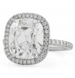 4.51 carat Antique Cushion Lab Diamond Halo Engagement Ring