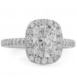 1.87 carat Radiant Cut Lab Diamond Halo Engagement Ring