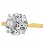 3.71 carat Old European Lab Diamond Solitaire Engagement Ring
