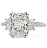 2.68 carat Radiant Cut Lab Diamond Three-Stone Engagement Ring