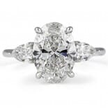 2.87 carat Oval Lab Diamond Three-Stone Engagement Ring