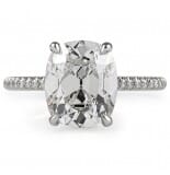 3.50 carat Antique Cushion Lab Diamond Engagement Ring