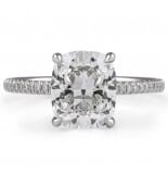 2.65 carat Cushion Cut Lab Diamond Pave Prong Engagement Ring