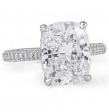 5.05 carat Cushion Cut Lab Diamond Three-Row Engagement Ring