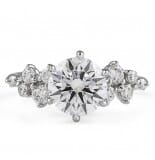 1.55 carat Round Lab Diamond Graduating Floral Engagement Ring