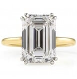 6.04 carat Emerald Lab Diamond Yellow Gold Solitaire Engagement Ring