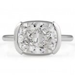 3.54 carat Cushion Lab Diamond Bezel Set Invisible Gallery­™ Ring