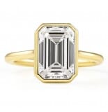 2.73 carat Emerald Cut Lab Diamond Bezel Set Ring