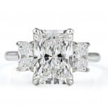 3.59 carat Radiant Cut Lab Diamond Three-Stone Lotus Ring