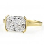 2.77 carat Radiant Cut Lab Diamond Bezel Set Ring