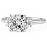 2 carat Cushion Cut Lab Diamond Three-Stone Engagement Ring