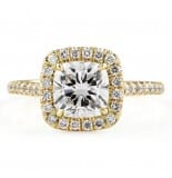 1.42 carat Cushion Cut Lab Diamond Halo Engagement Ring
