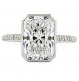 3.81 carat Radiant Cut Lab Diamond Bezel Set Engagement Ring