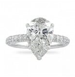 3.26 carat Pear Shape Diamond Triple-Row Engagement Ring