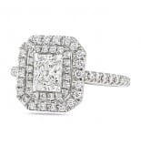 .75 ct Radiant Cut Diamond Double Halo Engagement Ring