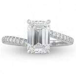 1.92 ct Emerald Cut Diamond Platinum Swoop Engagement Ring