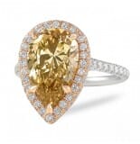 4.03 Carat Fancy Brown-Yellow Pear Shape Diamond Halo Ring