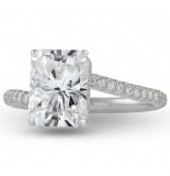 Radiant Cut Moissanite Swoop Engagement Ring