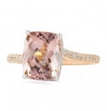 Morganite And Diamond Two-Tone Swoop Ring