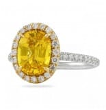 2.55 ct Oval Yellow Sapphire and Diamond Ring