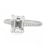 2.01 Carat Emerald Cut Diamond Cathedral Engagement Ring