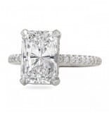 3 carat Radiant Cut Diamond Pave Basket Engagement Ring