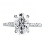 Oval Moissanite Pave-Prong Engagement Ring