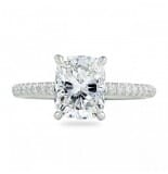 2.01 carat Cushion Cut Diamond Pave Engagement Ring