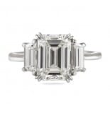 3.02 carat Emerald Cut Diamond Three-Stone Engagement Ring