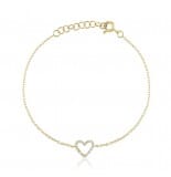 Open Heart Diamond Bracelet 