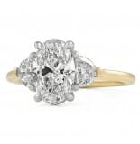 1.70 carat Oval Diamond Three-Stone Engagement Ring
