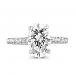 2.01 carat Oval Diamond Three-Row Band Engagement Ring