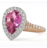 Pink Sapphire Pear Shape Halo Engagement Ring