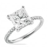 2.54 ct Princess Cut Diamond Pave-Basket Engagement Ring