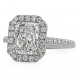 2.02 carat Radiant Cut Diamond Halo Engagement Ring
