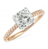 1.50 ct Cushion Diamond Two-Tone Cathedral Engagement Ring