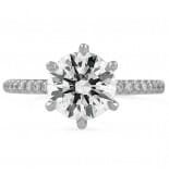 1.90 carat Round Diamond 6-Pave Prong Engagement Ring