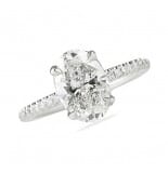 1.70 Carat Oval Diamond Signature Wrap Engagement Ring
