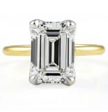 4.03 carat Emerald Cut Lab Diamond Lotus Signature Wrap Ring