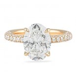 2.70 carat Oval Diamond Rose Gold Three-Row Band Engagement Ring